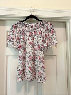 Rebecca Taylor Silk Blouse with Floral Print (Size 0)